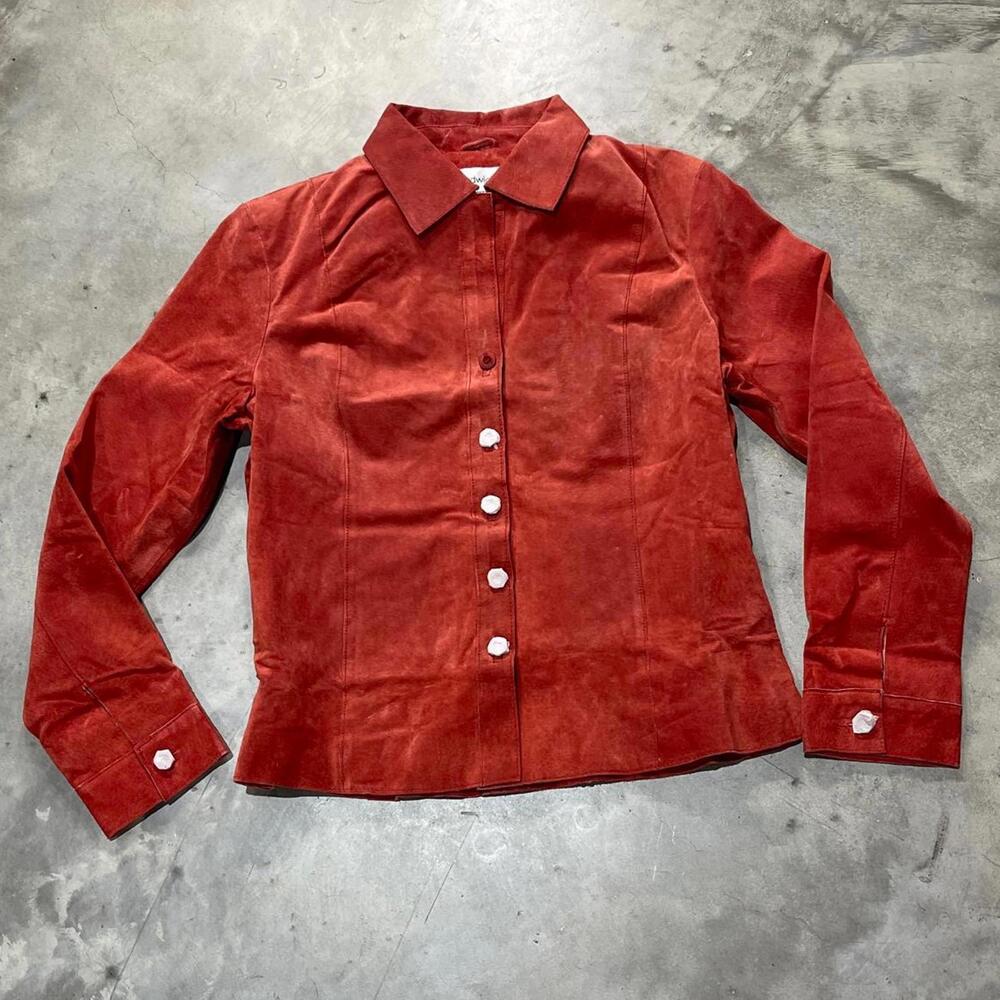 Men's Red Suede Jacket - Picture 2 of 7